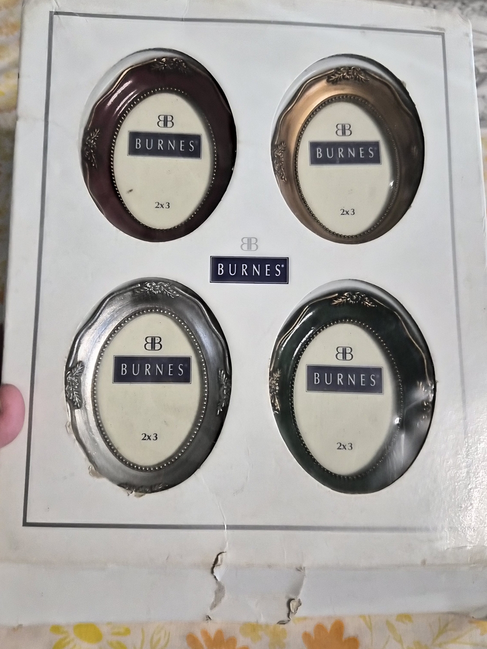 2x3 Oval Metal Photo Frame Set - Mixed Metallic Colors